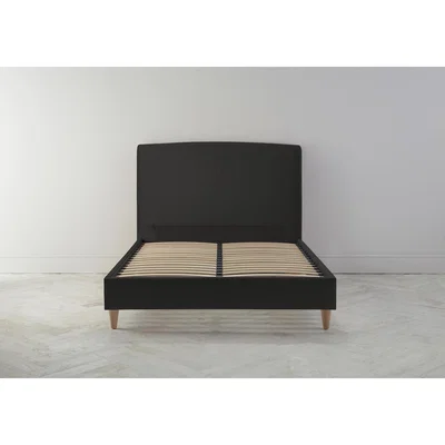 Perch and Parrow Ted 4'6 Double Ottoman Bed Frame in Obsidian Black"