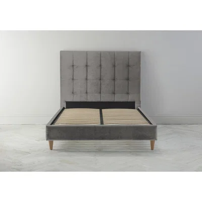 Perch and Parrow Hopper 4'6 Double Ottoman Bed Frame in Abalone Beige"