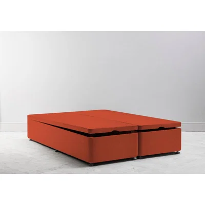 Perch and Parrow Desmond 4'6 Double Size Storage Divan in Marmalade Orange"