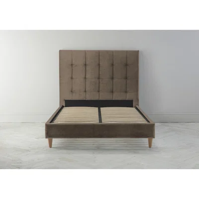 Perch and Parrow Hopper 4'6 Double Ottoman Bed Frame in Saddle Brown"