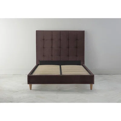 Perch and Parrow Hopper 4'6 Double Ottoman Bed Frame in Dark Grape"