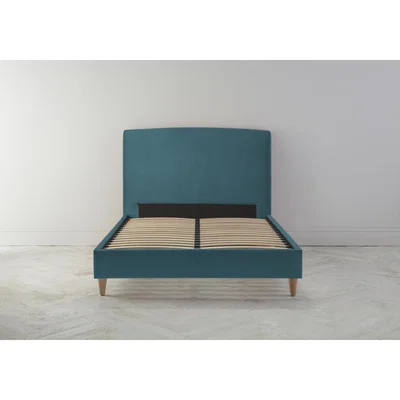 Perch and Parrow Ted 4'6 Double Ottoman Bed Frame in Steel Blue"