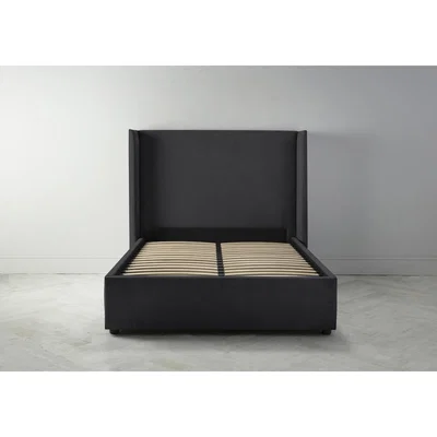 Perch and Parrow Suzie 4'6 Double Ottoman Bed Frame in Platybus Bay"
