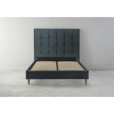 Perch and Parrow Hopper 6' Super King Ottoman Bed Frame in Denim Blue