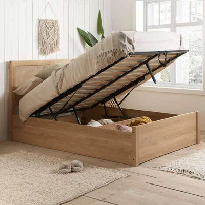 The Range Croxley Rattan Ottoman Bed Frame - Brown / Double