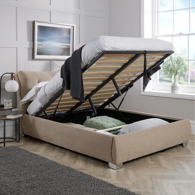 The Range Sedona End Lift Storage Ottoman Bed  - Putty / Double