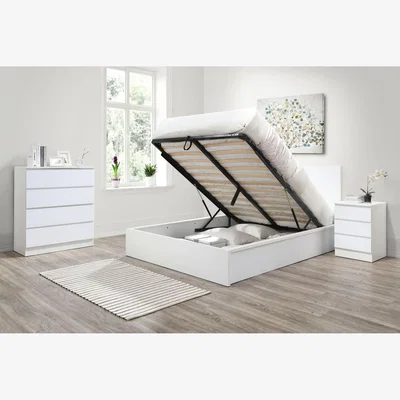 The Range Oslo Double Ottoman Bed - White