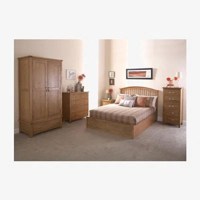 The Range Madrid Ottoman Bed Frame - Oak / Double