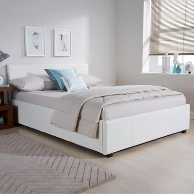 The Range Side Lift Ottoman Bed - White / Double