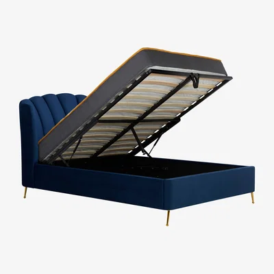 The Range Lottie Double Ottoman Bed - Midnight Blue