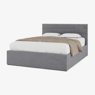 The Range Chettle Grey Plush Velvet Ottoman Bed - Grey / Double
