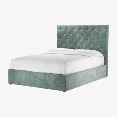 Sofa.com Rosalie 130cm Double Ottoman Bed in Peppermint Bubble Velvet - sofa.com