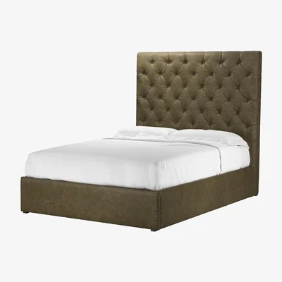 Sofa.com Rosalie 150cm Double Ottoman Bed in Dark Moss Antique Leather - sofa.com