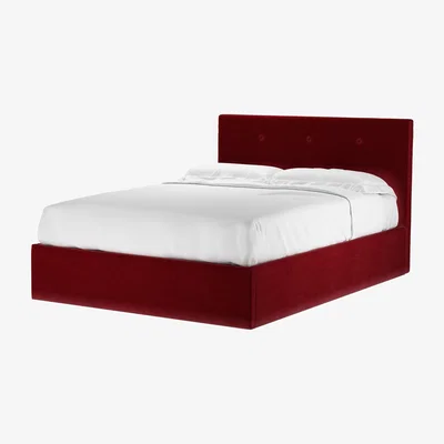 Sofa.com Avery 100cm Double Ottoman Bed in Claret Cotton Matt Velvet