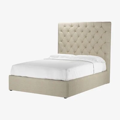 Sofa.com Rosalie 150cm Double Ottoman Bed in Pampas Hygge Smart Linen