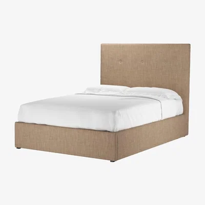 Sofa.com Avery 130cm Double Ottoman Bed in Driftwood Baylee Multi-Tone Viscose Linen - sofa.com