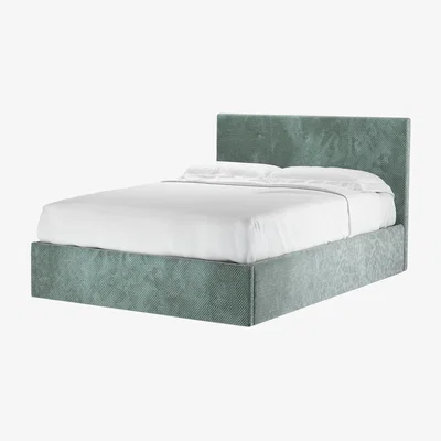 Sofa.com Avery 100cm Double Ottoman Bed in Peppermint Bubble Velvet