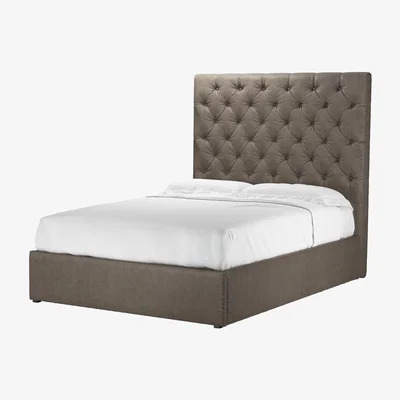 Sofa.com Rosalie 150cm Double Ottoman Bed in Basalt Grain Leather - sofa.com