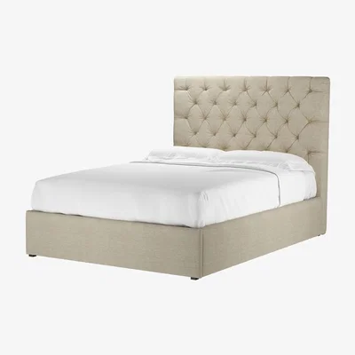 Sofa.com Rosalie 130cm Double Ottoman Bed in Pampas Hygge Smart Linen