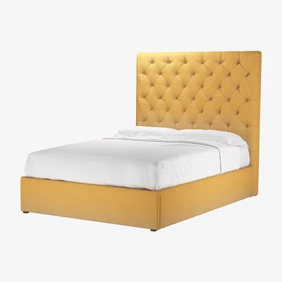 Sofa.com Rosalie 150cm Double Ottoman Bed in Ochre Easy Cotton - sofa.com