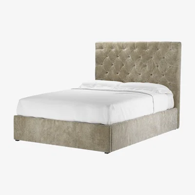 Sofa.com Rosalie 130cm Double Ottoman Bed in Cappuccino Bubble Velvet - sofa.com