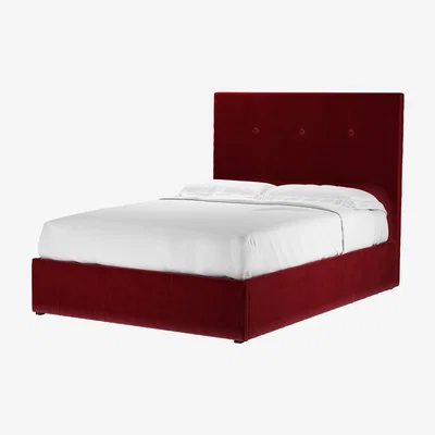 Sofa.com Avery 130cm Double Ottoman Bed in Claret Cotton Matt Velvet - sofa.com
