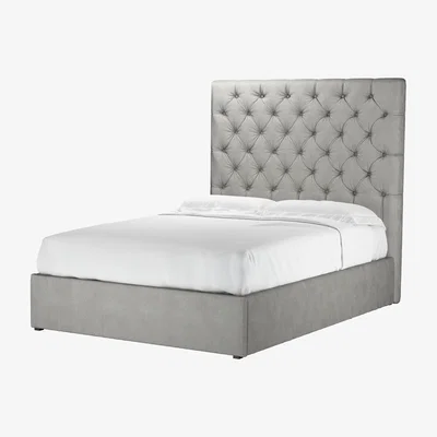 Sofa.com Rosalie 150cm Double Ottoman Bed in Mushroom Heathland Weave - sofa.com