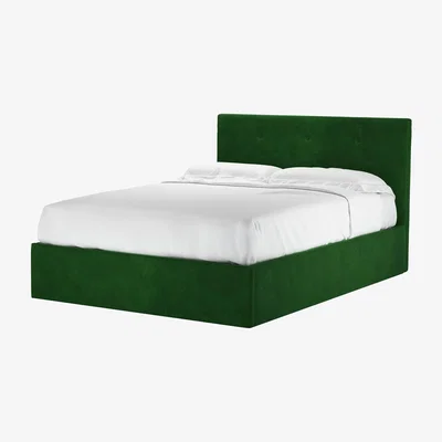 Sofa.com Avery 100cm Double Ottoman Bed in Putting Green Aquaclean Clever Velvet