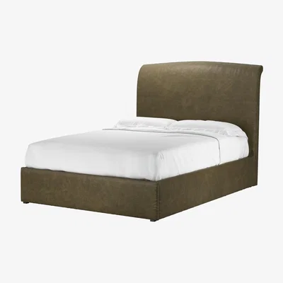 Sofa.com Thea Double Ottoman Bed in Dark Moss Antique Leather - sofa.com