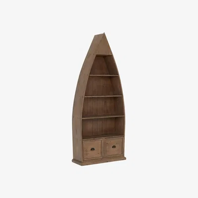 Barker and Stonehouse Verberie Boat 2 Drawer Bookcase, Brown | Barker & Stonehouse