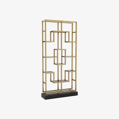 Barker and Stonehouse Eichholtz Lagonda Shelving Unit, Gold Metal | Barker & Stonehouse