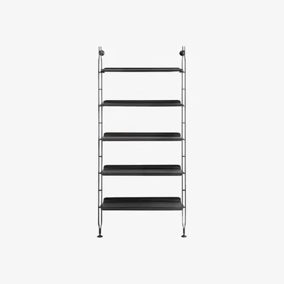 Barker and Stonehouse Kartell Adam Wood 5 Shelves & 2 Struts, Black | Barker & Stonehouse