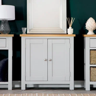 Chiltern Oak Furniture Salisbury Grey Painted Oak Small Cupboard