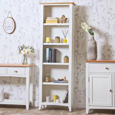 Chiltern Oak Furniture Gloucester White Painted Large Bookcase
