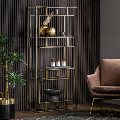Dunelm Tipton Open Display Shelving Unit, Bronze Black