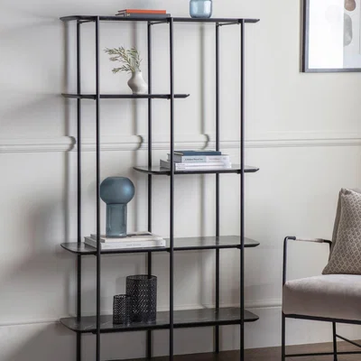 Furniture123 Ludworth Open DisplayUnit Black Marble - Caspian House