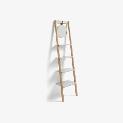 Habitat Habitat Bamboo Ladder with Mirror Shelving Unit - Two Tone