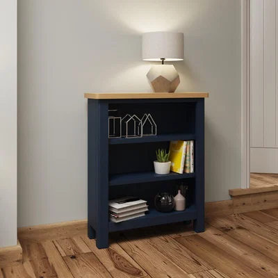 Knees Ruskin 82cm x 70cm Oak Blue Bookcase