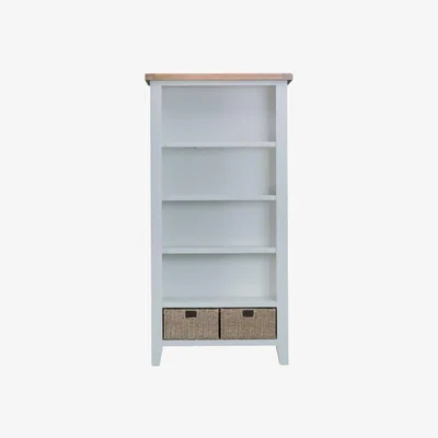 Knees Terranostra 180cm x 90cm Oak Millstone Grey Bookcase
