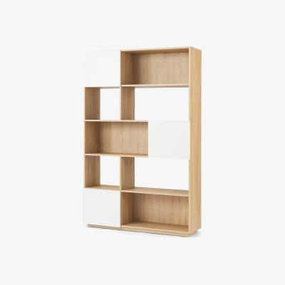 Made.com Hopkins Wide Bookcase, Oak Effect & White