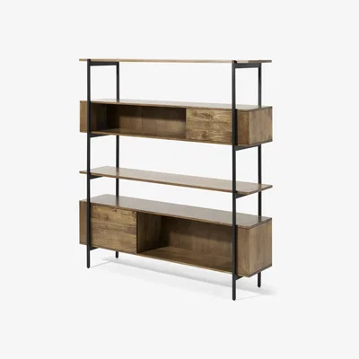 Made.com Morland Wide Shelving Unit, Mango Wood