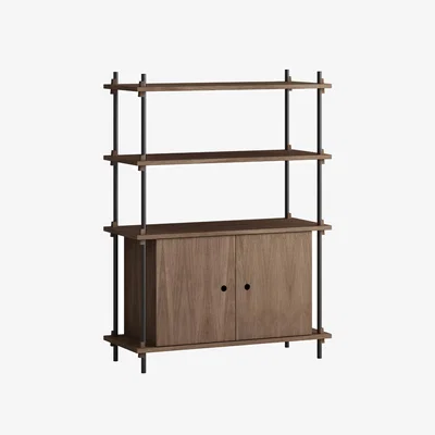 Made in Design Shelving System – s.115.1.B Shelf wood brown / W 85 x H 115 x D 35 cm - MOEBE