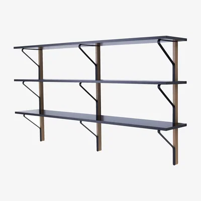 Made in Design Kaari Shelf wood black / W 200 x H 113 cm - Melamine / Bouroullec, 2015 - ARTEK