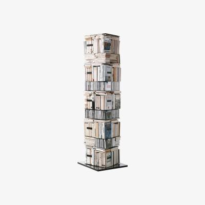 Made in Design Ptolomeo Rotating bookshelf - 4 sides- Horizontal/vertical storage by Opinion Ciatti Black
