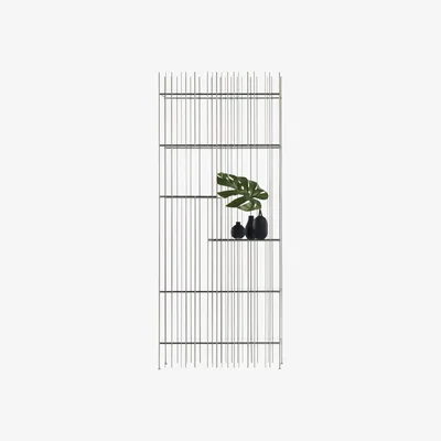 Made in Design Metrica A Bookcase - / 78 x 190 cm - Steel & glass by Mogg Silver