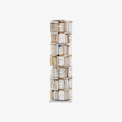 Made in Design Ptolomeo Rotating bookshelf - 4 sides - Vertical storage by Opinion Ciatti White