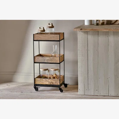 Nkuku Nkuku Soma Mango Wood Storage Trolley | Storage Furniture | Natural