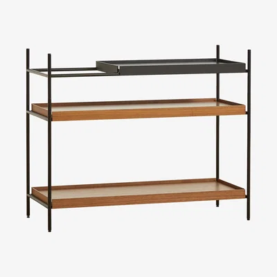 Nordic Nest Woud Tray shelf low walnut 81x100 cm Style 2