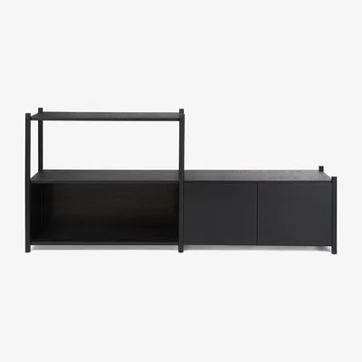 Nordic Nest Gejst Sceene bookcase D Black oiled oak