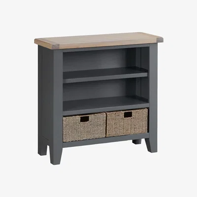 Oak&More Eden Oak and Grey Small Wide Bookcase